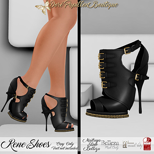 DPB Rene Shoes - Black  *Maitreya, Slinks & Bellezas*