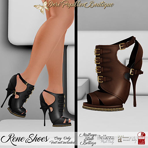 DPB Rene Shoes - Brown  *Maitreya, Slinks & Bellezas*