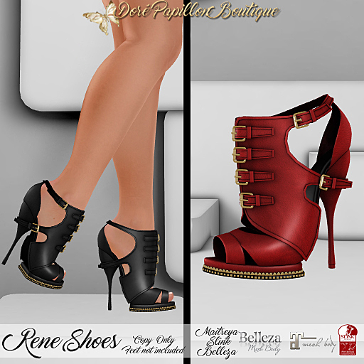 DPB Rene Shoes - Red  *Maitreya, Slinks & Bellezas*