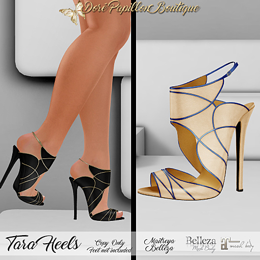 DPB Tara Heels - Cream & Blue  *Maitreya & Belleza Only*