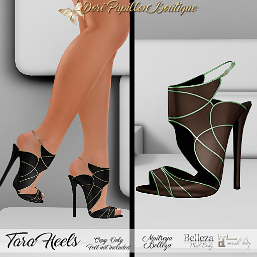 DPB Tara Heels - Brown & Green  *Maitreya & Belleza Only*