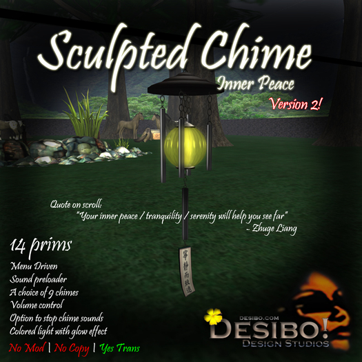 Desibo! Glass Inner Peace Chime - Sunflower Yellow