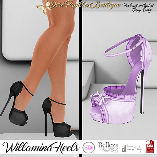DPB Willamina Heels - Violet  *Maitreya, Slink, Belleza & TMP*