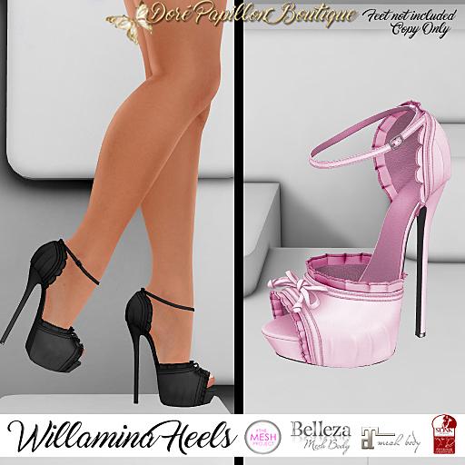DPB Willamina Heels - Pink  *Maitreya, Slink, Belleza & TMP*
