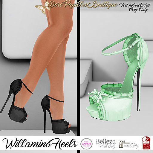 DPB Willamina Heels - Mint  *Maitreya, Slink, Belleza & TMP*