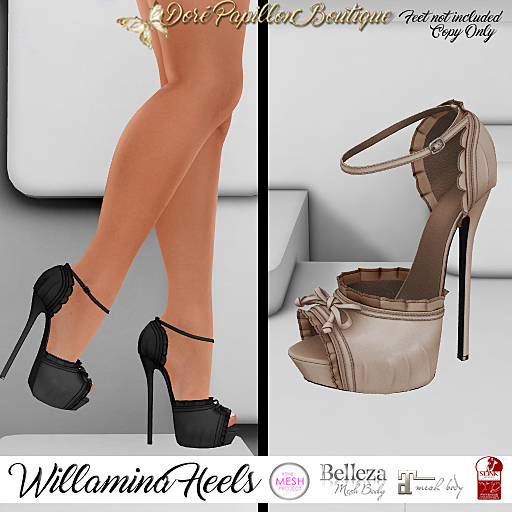 DPB Willamina Heels - Cocoa  *Maitreya, Slink, Belleza & TMP*