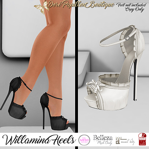 DPB Willamina Heels - Champagne  *Maitreya, Slink, Belleza & TMP*
