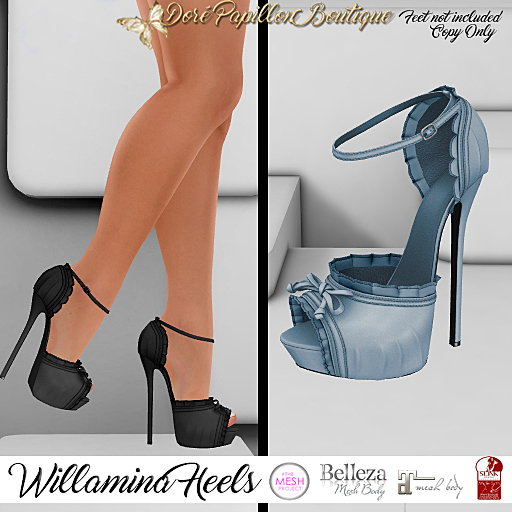 DPB Willamina Heels - Blue  *Maitreya, Slink, Belleza & TMP*