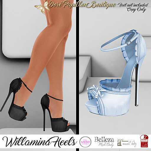 DPB Willamina Heels - Baby Blue  *Maitreya, Slink, Belleza & TMP*
