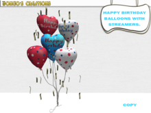 BMC632 - HAPPY BIRTHDAY BALLOONS - WITH STREAMERS.