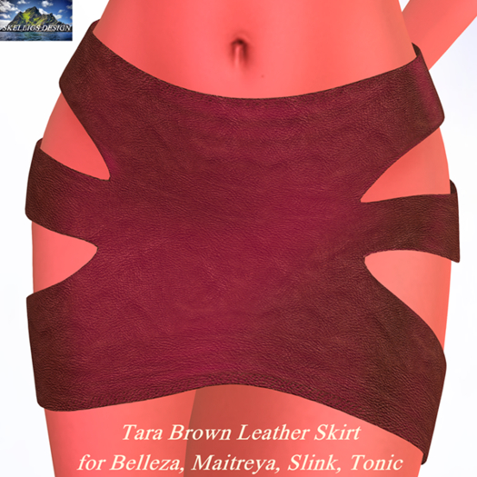 Skelligs Tara brown leather skirt