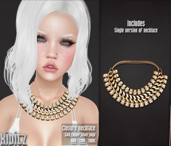 Kibitz - Closure necklace - onyx