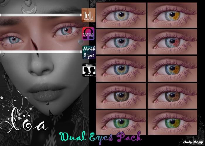 ::Loa:: Dual Eyes Pack~LeL EVO./OMEGA/Mesh/BOM~