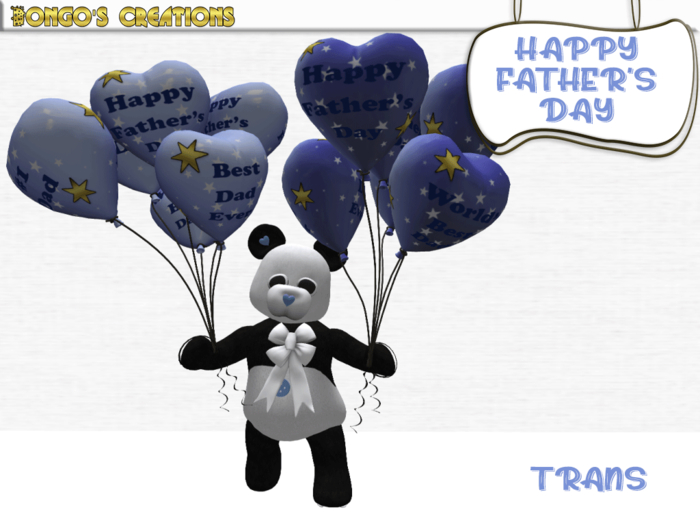 Second Life Marketplace Bmc636 Happy Father S Day Panda With 12 Balloons
