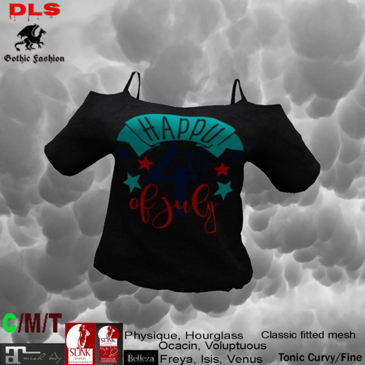 Cut-out Shoulder Teeshirt 4 july boxed