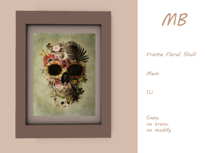 MB box - Frame Floral Skull beige