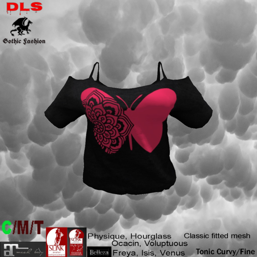 Cut-out Shoulder Teeshirt Butterfly boxed