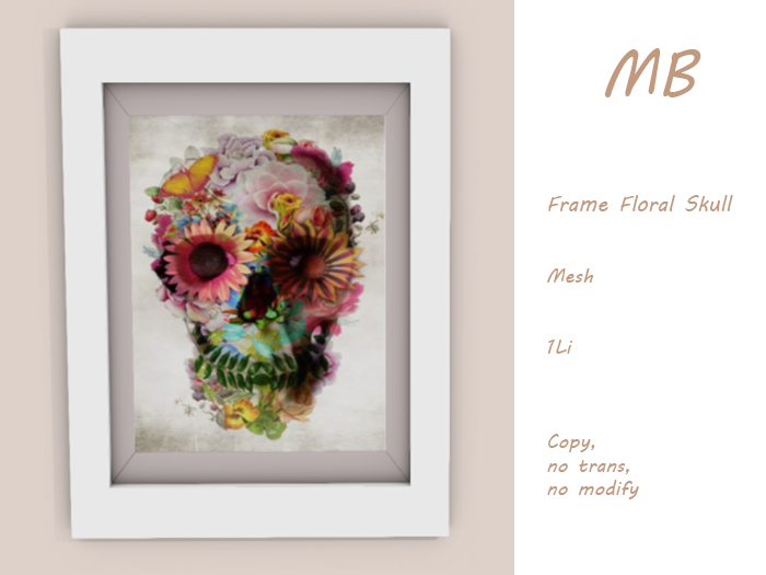 MB box - Frame Floral Skull 2 white