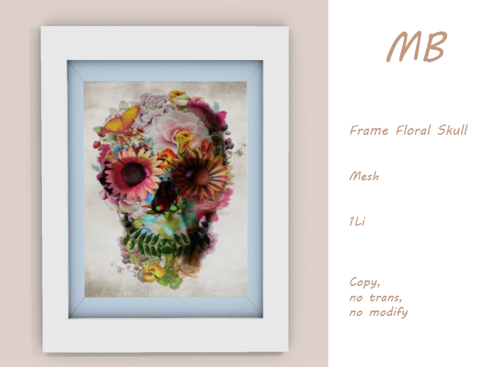 MB box - Frame Frame Floral skull 2 bleu