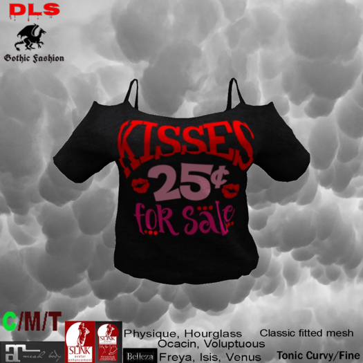 Cut-out Shoulder Teeshirt Kisses boxed
