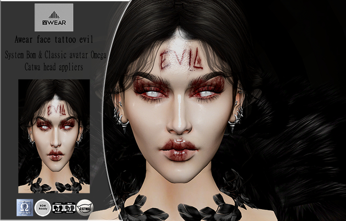 Awear face tattoo evil