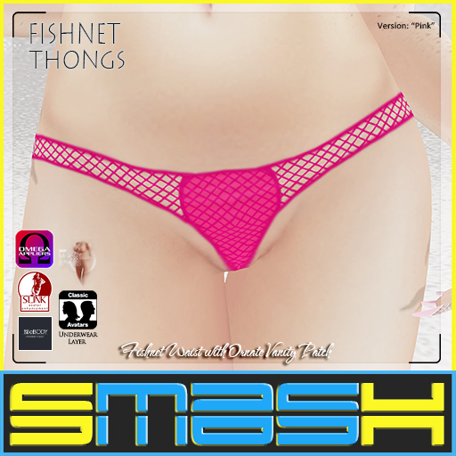 SMASH - Fishnet Thongs (Pink) BOXED