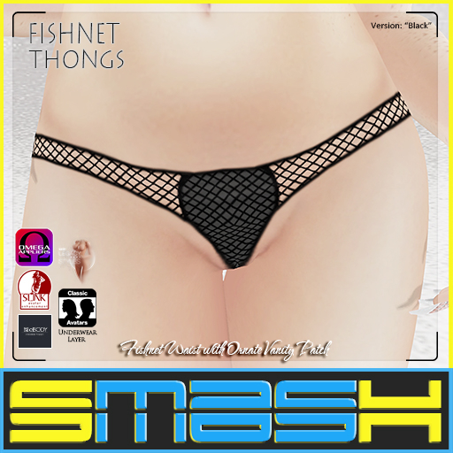 SMASH - Fishnet Thongs (Black)