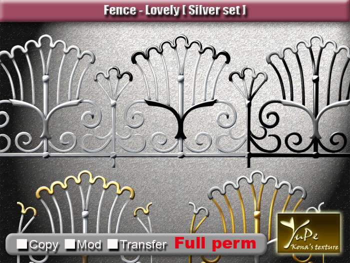 YuPe - kona's furniture : Fence - Lovely (Silver set) / Full permission