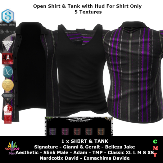 M - Open Shirt & Tank With Hud5 - Mahram - Most Fits Men