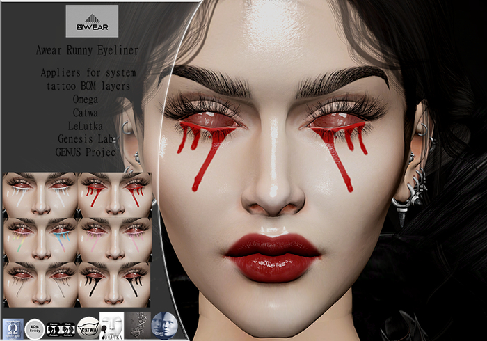 *Awear Runny Eyeliner BOM Reddy