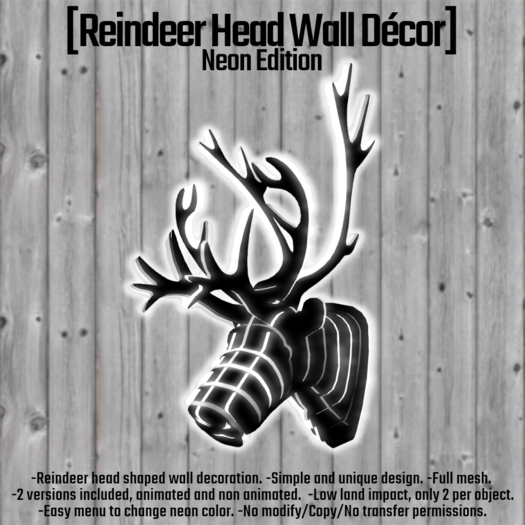 [Reindeer Head Wall Decor - Neon Edition] BOX