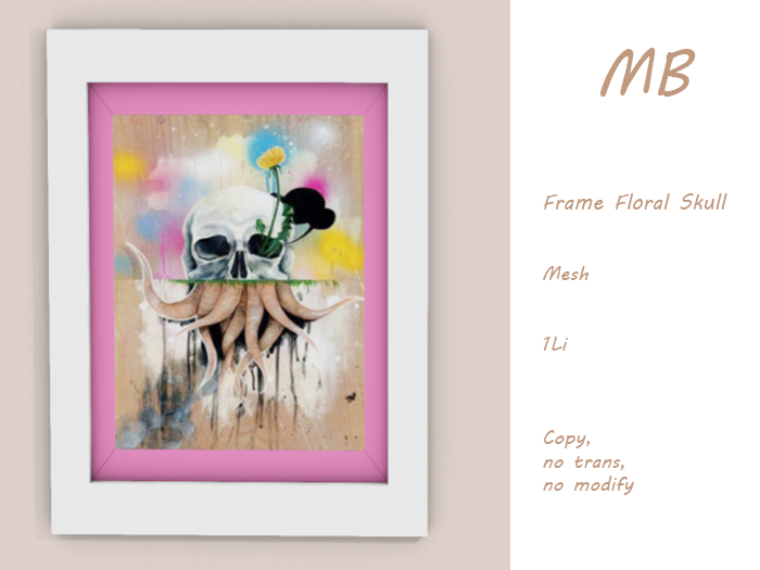 MB box - Frame Floral skull 4 pink