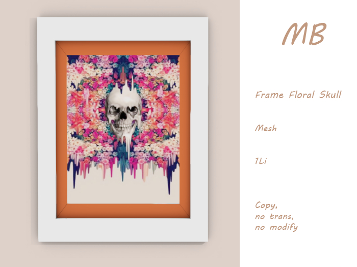 MB box - Frame Floral skull 3 orange