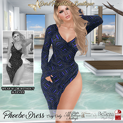 DPB Phoebe Dress - Print Purple 2  *Maitreya, Slinks & Bellezas* 