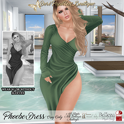 DPB Phoebe Dress - Olive  *Maitreya, Slinks & Bellezas* 