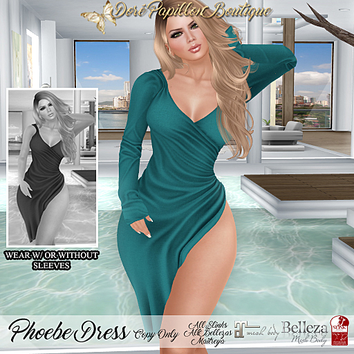 DPB Phoebe Dress - Aqua  *Maitreya, Slinks & Bellezas* 