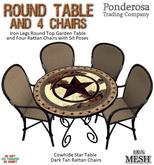 Round Table Cowhide Star