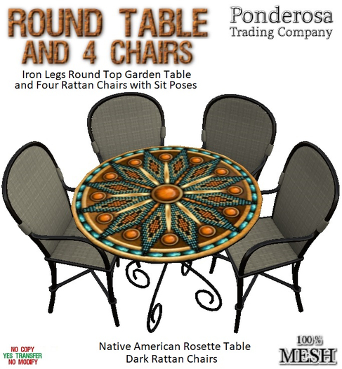 Round Table Native American Rosette