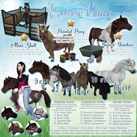 JIAN Precious Ponies 3. Bows n' Brushies BOX RARE