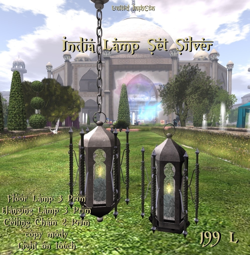 *UI* India Lamp Set Silver v