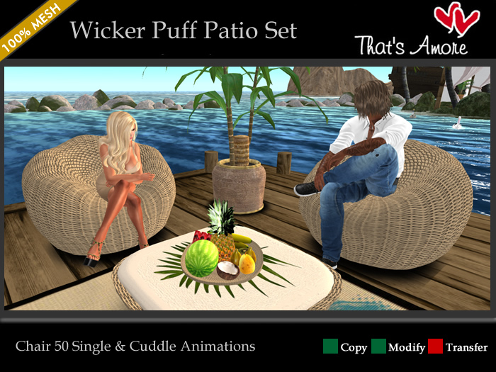 Wicker Puff Patio Set - That's Amore