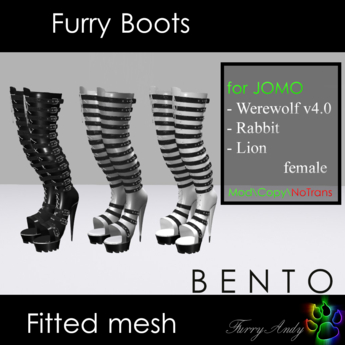 Second Life Marketplace - DEMO - Furry Andy - Furry Boots for JOMO ...