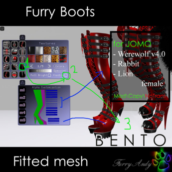 Second Life Marketplace - Furry Andy - Furry Boots for JOMO Werewolf ...