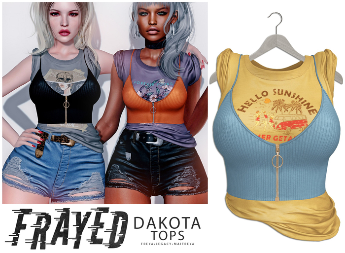 Frayed - Dakota Tops - Blue