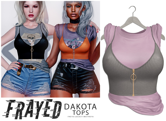 Frayed - Dakota Tops - Grey