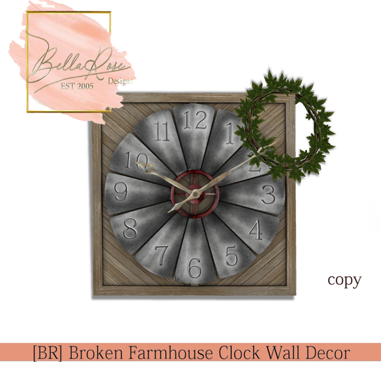 [BR] Broken Farmhouse Clock Wall Decor