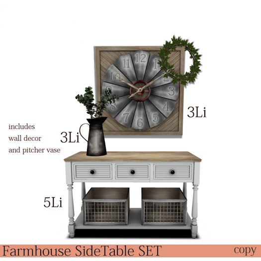[BR] Farmhouse SideTable SET