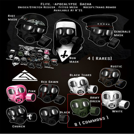 FLite.-Apocalypse Mask ( Common ) Army Green