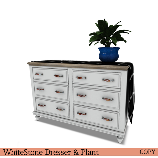 [BR] WhiteStone Dresser & Plant