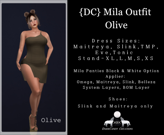 {DC}Mila Outfit Olive vF (Please Wear/Add)